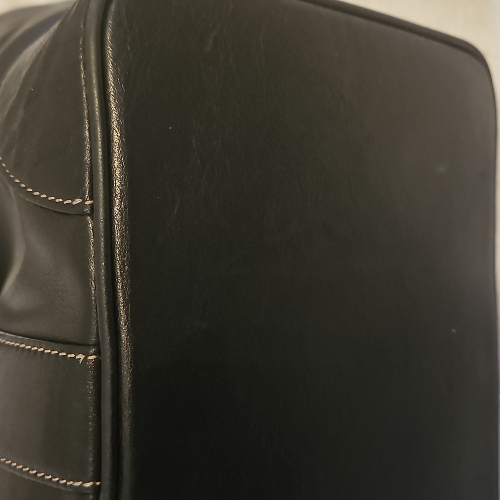 Coach Blk Leather Tote/Satchel Large Great overnight Bag. #9582 - Picture 13 of 13